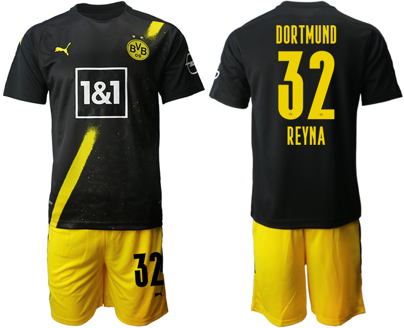 Men 2020-2021 club Borussia Dortmund away #32 black Soccer Jerseys